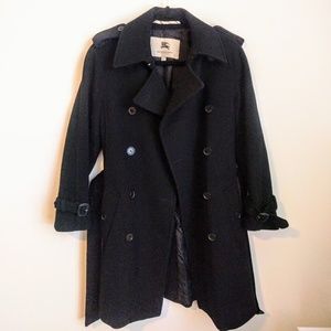 Burberry Mid Length Wool/Cashmere Trench Coat